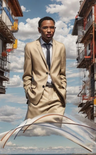 novelist,a black man on a suit,black businessman,african businessman,business angel,real-estate,high-wire artist,kendrick lamar,png transparent,sales man,on a transparent background,album cover,ceo,inventor,real estate agent,dali,the man floating around,portrait background,image manipulation,cd cover,Common,Common,Natural