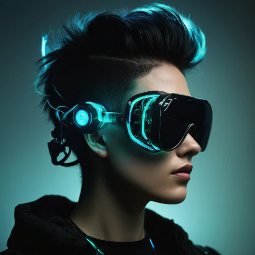 cyber glasses,tracer,streampunk,cyber,cyberpunk,eye glass accessory,wearables,coder,neon light,neon lights,electronic music,swimming goggles,ski glasses,light mask,goggles,blue light,cybernetics,spotify icon,artificial hair integrations,color glasses,Illustration,Abstract Fantasy,Abstract Fantasy 01