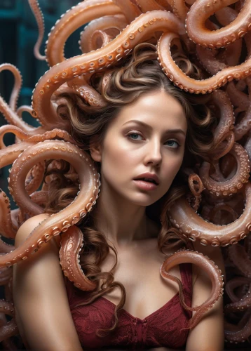 medusa,octopus tentacles,tentacles,octopus,cephalopod,squid rings,cnidaria,pink octopus,tentacle,medusa gorgon,cephalopods,calamari,artificial hair integrations,gorgon,giant pacific octopus,kraken,photoshop manipulation,fun octopus,polyp,under sea