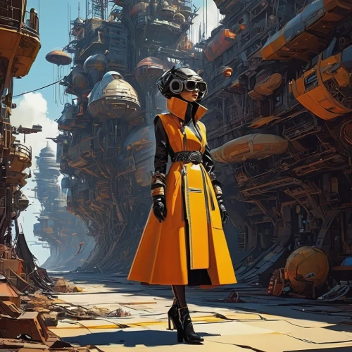 transistor,steampunk,rust-orange,orange robes,transistor checking,tracer,cyberpunk,dystopian,tau,sci fiction illustration,violinist,yellow machinery,scifi,dystopia,violinist violinist,yellow orange,sci - fi,sci-fi,sci fi,fantasia,Conceptual Art,Sci-Fi,Sci-Fi 01