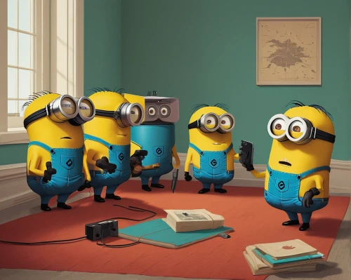 minions,dancing dave minion,minion tim,minion,despicable me,call center,cute cartoon image,banana family,call centre,civil defense,animated cartoon,minion hulk,advertising agency,little people,caper family,singers,anthropomorphized animals,kids illustration,receptionists,cinema 4d,Illustration,Japanese style,Japanese Style 08