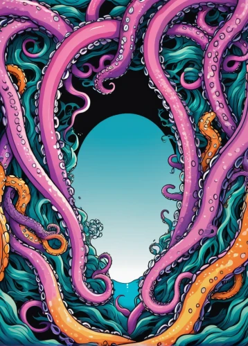 polyp,coral swirl,psychedelic art,whirlpool,currents,vortex,ocean floor,whirlpool pattern,wormhole,aqueous,colorful spiral,tidal wave,swirl,mermaid background,swirls,acid lake,swirling,tentacle,tentacles,psychedelic,Illustration,Japanese style,Japanese Style 04