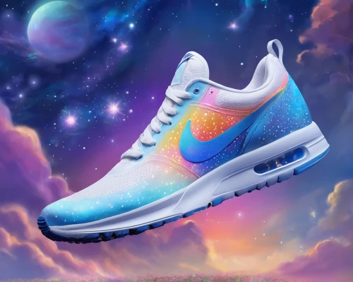 nike free,lunar rocks,galaxies,cinderella shoe,running shoe,nike,gradient effect,shoes icon,running shoes,tinker,air,unicorn background,rainbow clouds,moon boots,outdoor shoe,bubble mist,light year,spaceships,cotton candy,tennis shoe,Illustration,Realistic Fantasy,Realistic Fantasy 01