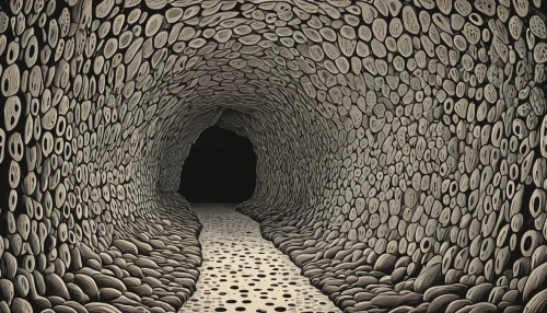 catacombs,hollow way,wall tunnel,tunnel,cave,trypophobia,air-raid shelter,vaulted cellar,cellar,railway tunnel,underground,maze,canal tunnel,cave tour,lava tube,passage,hollow blocks,slide tunnel,basement,charcoal kiln,Illustration,American Style,American Style 15