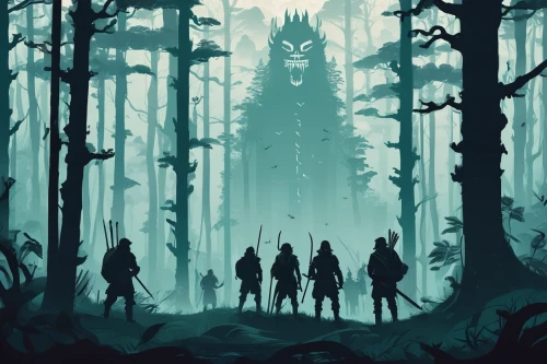 guards of the canyon,crown silhouettes,wizards,witcher,game illustration,elven forest,swath,the stake,silhouettes,game art,the forest,three kings,druids,kingdom,vikings,concept art,game of thrones,the forests,silhouette art,cg artwork,Illustration,Vector,Vector 21