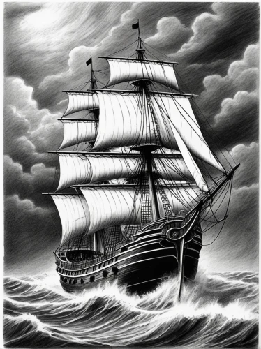 sea sailing ship,sail ship,sailing ship,full-rigged ship,tallship,three masted sailing ship,galleon ship,caravel,barquentine,galleon,east indiaman,windjammer,swollen sail air,inflation of sail,sloop-of-war,sailing vessel,sailing ships,ghost ship,mayflower,trireme,Illustration,Black and White,Black and White 35