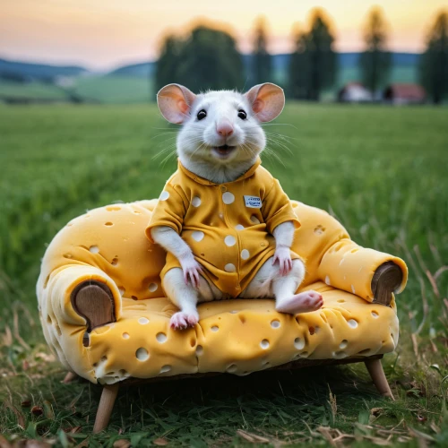 animals play dress-up,ratatouille,mouse bacon,whimsical animals,sleeping bag,sausages in a dressing gown,white footed mice,white footed mouse,musical rodent,rat na,year of the rat,rataplan,rat,cheese truckle,anthropomorphized animals,wheels of cheese,camping chair,tea zen,animal photography,camping gear,Photography,General,Commercial