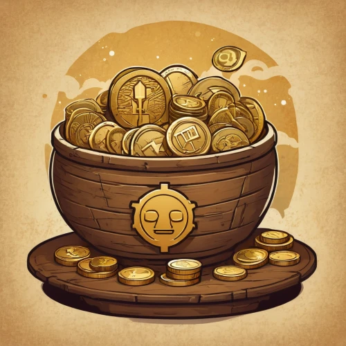 pirate treasure,treasure chest,pot of gold background,coins,collected game assets,golden pot,coins stacks,tokens,gold bullion,gold shop,growth icon,windfall,treasure,token,pennies,merchant,store icon,gold business,gold mining,game illustration,Illustration,Children,Children 04