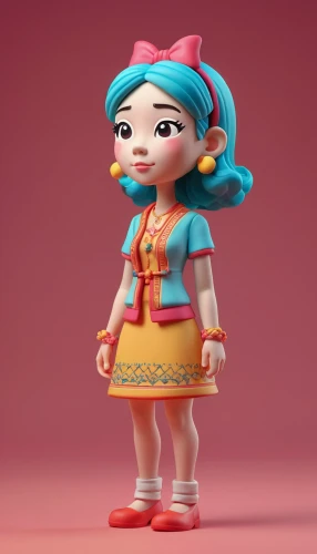3d figure,3d model,stylized macaron,3d render,3d rendered,doll figure,clay doll,candy island girl,wind-up toy,collectible doll,figurine,japanese doll,cloth doll,female doll,retro girl,kokeshi doll,rockabella,the japanese doll,doll dress,worry doll,Unique,3D,Clay