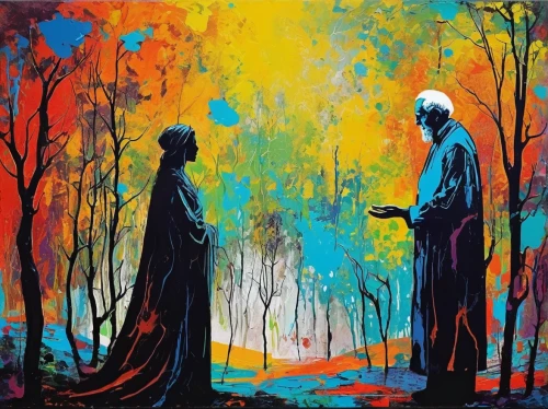 oil painting on canvas,art painting,romantic scene,church painting,oil on canvas,oil painting,painting technique,monks,contemporary witnesses,adam and eve,the annunciation,dance of death,old couple,wedding couple,fabric painting,conversation,glass painting,khokhloma painting,man and wife,pilgrims,Art,Artistic Painting,Artistic Painting 42