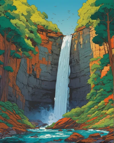 waterfall,brown waterfall,ash falls,water falls,a small waterfall,waterfalls,water fall,falls,falls of the cliff,wasserfall,canyon,mountain spring,bridal veil fall,cascade,ilse falls,bond falls,cliffs,tower fall,cascades,gooseberry falls,Illustration,Vector,Vector 02