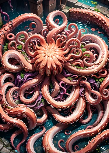 octopus,kraken,pink octopus,octopus tentacles,tentacles,cephalopod,fun octopus,giant squid,giant pacific octopus,tentacle,squid rings,cephalopods,calamari,cuthulu,medusa gorgon,medusa,cog,cnidaria,nautilus,coral swirl,Anime,Anime,General