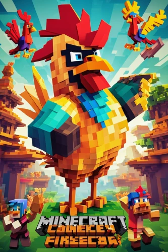 ninjago,chicken farm,bird kingdom,minecraft,bird bird kingdom,chicken 65,chicken bird,android game,phoenix rooster,mobile game,feathered race,rooster,chicken nuggets,scarlet macaw,action-adventure game,montgolfiade,wingko,game art,game illustration,meeple,Unique,Pixel,Pixel 03