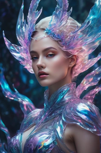 merfolk,fairy peacock,ice queen,faery,faerie,crystalline,fae,fantasy art,3d fantasy,mermaid vectors,fairy queen,fantasy woman,mermaid background,fantasy portrait,blue enchantress,fantasy picture,valerian,aura,violet head elf,the snow queen,Photography,Artistic Photography,Artistic Photography 03