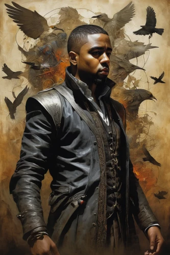 luther,king of the ravens,doves and pigeons,black raven,black crow,the finch,the archangel,novelist,pigeons and doves,doves of peace,king arthur,blade,doves,corvin,quill,black businessman,falconer,finch,falcon,raven rook,Illustration,Abstract Fantasy,Abstract Fantasy 18