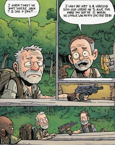 merle,grandpa,tdi,merle black,thewalkingdead,geppetto,the walking dead,revolvers,20,two-man saw,guns,72,gnomes,rifle,holding a gun,bullets,the vehicle,panels,shotgun,comics,Illustration,Children,Children 02