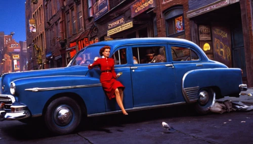 joan collins-hollywood,1955 ford,1952 ford,1949 ford,gena rolands-hollywood,buick y-job,girl and car,ann margarett-hollywood,city car,man in red dress,50's style,vintage 1950s,new york taxi,woman in the car,1957 chevrolet,vintage fashion,audrey hepburn-hollywood,blues and jazz singer,buick super,pin up girl,Conceptual Art,Oil color,Oil Color 19
