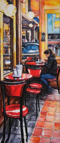 watercolor cafe,woman at cafe,the coffee shop,coffee shop,paris cafe,street cafe,retro diner,bistrot,a restaurant,watercolor tea shop,bistro,diner,oil on canvas,fast food restaurant,tearoom,oil painting,coffeehouse,oil painting on canvas,cafe,soda shop,Unique,Paper Cuts,Paper Cuts 01