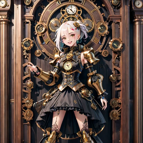 steampunk,clockmaker,baroque,kantai collection sailor,grandfather clock,harajuku,vexiernelke,stechnelke,baroque angel,rococo,admiral,piko,nero,magistrate,marionette,minerva,mezzelune,lux,imperial coat,caerula,Anime,Anime,General