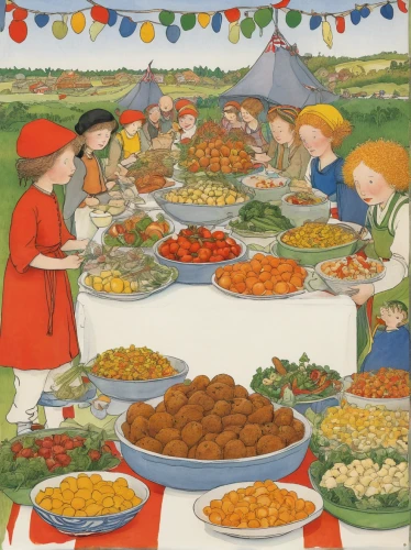 leittafel,food table,persian norooz,persian new year's table,novruz,harvest festival,paella,khokhloma painting,eastern european food,iranian nowruz,cornucopia,salad bar,kükchen,sicilian cuisine,village festival,vegetable market,nowruz,kristbaum ball,holiday table,food collage,Illustration,Realistic Fantasy,Realistic Fantasy 31