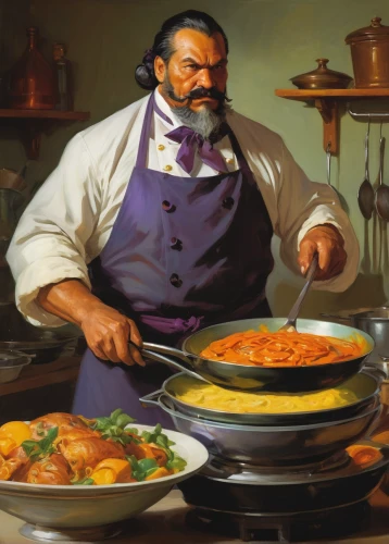 dwarf cookin,southern cooking,cholent,chef,men chef,cookery,cooking book cover,viennese cuisine,chief cook,sicilian cuisine,dutch oven,jewish cuisine,food and cooking,sancocho,cuisine,gastronomy,recipes,sopa de mondongo,western food,cookware and bakeware,Art,Classical Oil Painting,Classical Oil Painting 20
