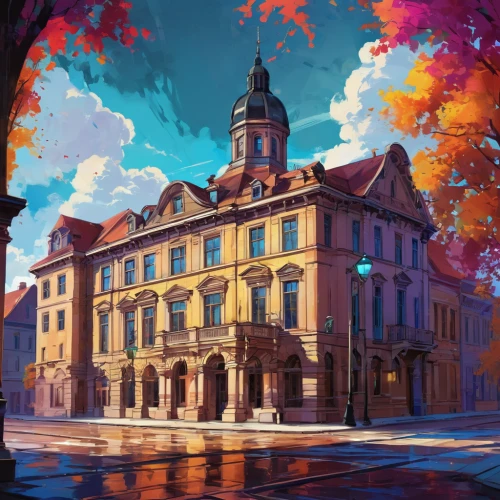 autumn background,one autumn afternoon,autumn scenery,beautiful buildings,old town house,autumn theme,new town hall,town house,autumn morning,autumn day,autumn landscape,townhouses,art academy,the autumn,grand hotel,apartment building,autumn frame,autumn season,autumn light,apartment house,Conceptual Art,Daily,Daily 24