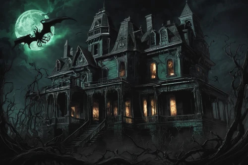 the haunted house,haunted house,witch house,halloween poster,witch's house,haunted castle,halloween background,haunted cathedral,halloween wallpaper,halloween illustration,haunt,ghost castle,halloween scene,halloween and horror,haunted,creepy house,halloween night,asylum,dark art,halloween decoration,Illustration,Realistic Fantasy,Realistic Fantasy 47