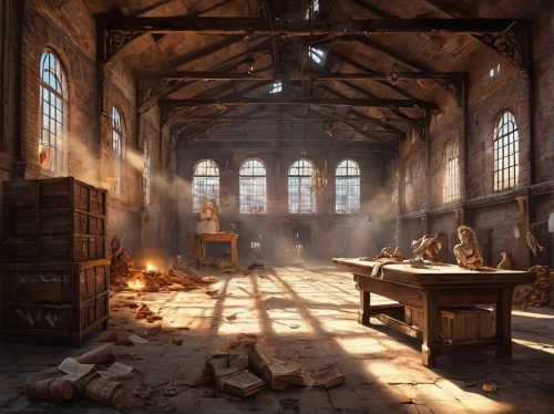 apothecary,castle iron market,hall of the fallen,dandelion hall,empty interior,church painting,treasure hall,study room,sanctuary,empty hall,antiquariat,warehouse,examination room,morning light,abandoned places,stalls,tinsmith,merchant,wooden beams,cosmetics counter,Conceptual Art,Fantasy,Fantasy 27