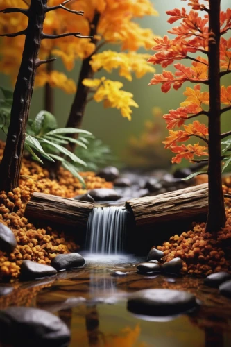 autumn background,autumn forest,autumn landscape,fall landscape,autumn scenery,autumn idyll,flowing water,autumn in japan,mountain spring,flowing creek,forest landscape,nature landscape,mountain stream,autumn theme,colors of autumn,a small waterfall,brown waterfall,landscape background,background view nature,brook landscape,Unique,3D,Toy