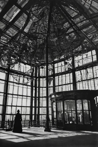 rotunda,conservatory,gasometer,structure silhouette,winter garden,lobby,glass roof,buzludzha,reichstag,empty interior,orangery,the palm house,dome roof,factory hall,musical dome,entrance hall,dome,king abdullah i mosque,palm house,the interior of the,Photography,Black and white photography,Black and White Photography 15