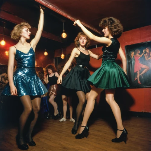 go-go dancing,dance club,line dance,vintage girls,dancers,tap dance,clubbing,vintage 1950s,nightclub,concert dance,retro eighties,model years 1960-63,retro women,square dance,latin dance,the style of the 80-ies,vaudeville,salsa dance,dancing,cabaret,Photography,Documentary Photography,Documentary Photography 13