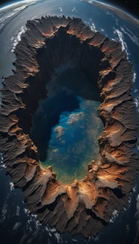 crater lake,volcanic crater,smoking crater,crater,planet earth view,terraforming,caldera,crater rim,impact crater,volcanic field,stratovolcano,volcanic lake,volcanic landform,alien world,shield volcano,volcanic erciyes,aeolian landform,active volcano,alien planet,meteorite impact,Photography,General,Natural