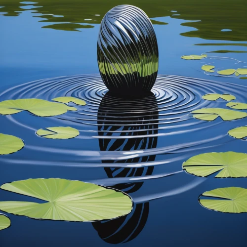 water lily bud,water lily leaf,water lilly,giant water lily bud,lily pad,water lotus,aquatic plant,water lily,water lilies,nymphaea,lotus on pond,ripples,reflection in water,pond flower,feather on water,white water lilies,surface tension,large water lily,waterlily,lotus leaf,Conceptual Art,Oil color,Oil Color 13