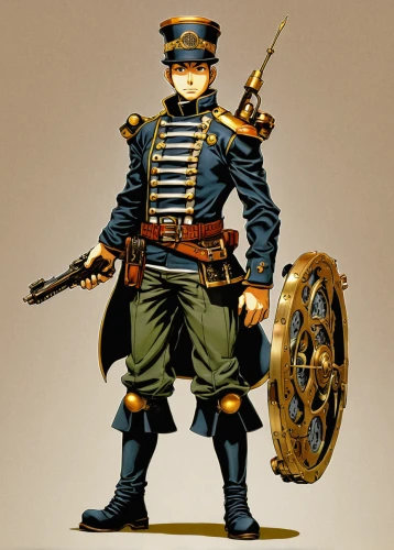 military officer,naval officer,the sandpiper general,grenadier,steampunk,monkey soldier,napoleon bonaparte,tower flintlock,infantry,red army rifleman,prussian,admiral von tromp,napoleon i,musketeer,rifleman,military organization,war veteran,military uniform,cavalry,roman soldier,Illustration,Japanese style,Japanese Style 05