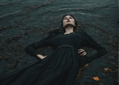 rusalka,gothic dress,siren,dark gothic mood,mourning swan,black sand,gothic woman,gothic portrait,girl on the river,girl in a long dress,the night of kupala,gothic fashion,girl lying on the grass,transience,melancholy,sleepwalker,sunken,adrift,black landscape,atala,Photography,Documentary Photography,Documentary Photography 08