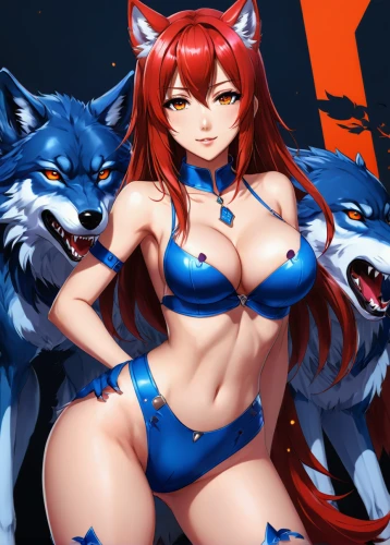 kitsune,foxes,redfox,red riding hood,fox,wolf,cheshire,red wolf,inari,wolves,red blue wallpaper,anime 3d,winterblueher,blue tiger,mozilla,kat,werewolf,vulpes vulpes,werewolves,furta,Illustration,Japanese style,Japanese Style 03