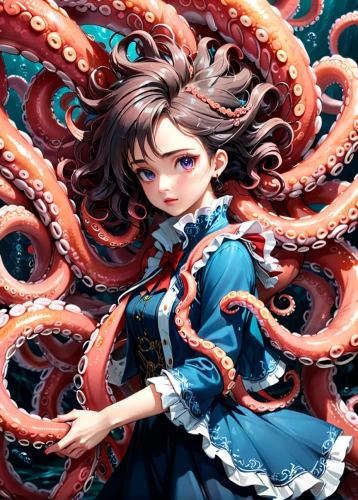octopus,tentacles,octopus tentacles,medusa,tentacle,gorgon,cephalopod,giant pacific octopus,pink octopus,cnidaria,medusa gorgon,kraken,calamari,cephalopods,under sea,fun octopus,the sea maid,anemone of the seas,deep sea,anemone,Anime,Anime,General