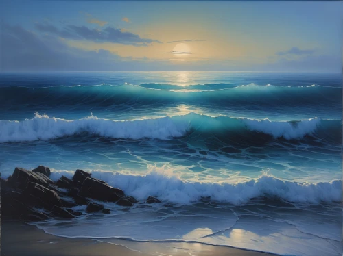 seascape,sea landscape,coastal landscape,beach landscape,seascapes,ocean waves,oil painting on canvas,oil painting,ocean background,landscape with sea,carol colman,sea night,art painting,blue painting,sea breeze,blue waters,sunrise beach,sea-shore,ocean,blue sea,Conceptual Art,Fantasy,Fantasy 13