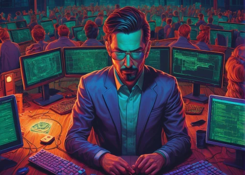 man with a computer,cyber crime,cybercrime,cybersecurity,computer addiction,ransomware,cyber security,computer business,cyber,analyze,kasperle,hacker,computer freak,hacking,data retention,sci fiction illustration,night administrator,cyberpunk,anonymous hacker,computer,Conceptual Art,Daily,Daily 25