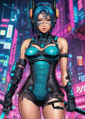 cyberpunk,cyber glasses,kotobukiya,cyber,hk,hong,anime 3d,cyborg,cybernetics,yukio,katana,cyan,scifi,cyberspace,烧乳鸽,sega genesis,nova,futuristic,shinjuku,bolt-004,Illustration,Japanese style,Japanese Style 04