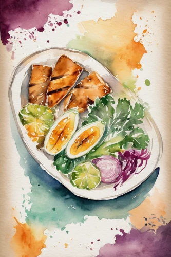 watercolor texture,congee,donburi,watercolor background,watercolor tea,egg dish,stir fried fish with sweet chili,oyster vermicelli,watercolor frame,sea salad,chicken dish,watercolor paint strokes,watercolour texture,watercolor paint,seafood in sour sauce,salad niçoise,vietnamese cuisine,watercolor painting,soused herring,salad plate,Illustration,Paper based,Paper Based 25