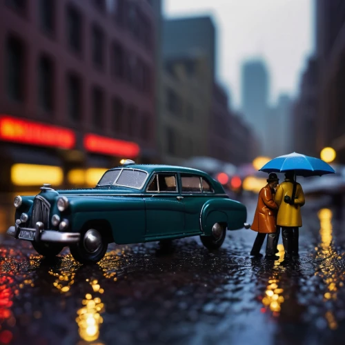 miniature cars,toy photos,miniature figures,wind-up toy,3d car model,taxicabs,tilt shift,model cars,rainy day,volvo amazon,yellow taxi,mercedes 170s,new york taxi,mercedes 500k,citroën traction avant,mercedes-benz 200,model car,matchbox car,taxi,mercedes 180,Unique,3D,Toy