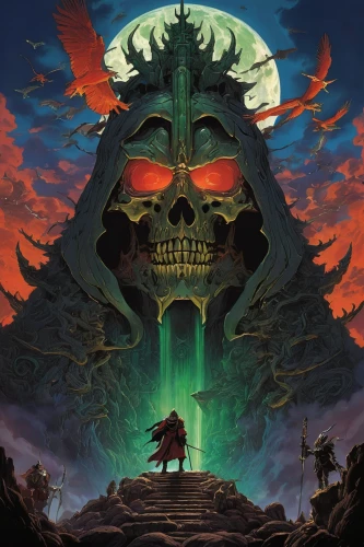 death's-head,testament,death's head,artifact,devilwood,northrend,greed,cd cover,helloween,album cover,deforested,petrol-bowser,greyskull,death god,game illustration,the order of the fields,burning earth,he-man,necropolis,obertor,Illustration,Japanese style,Japanese Style 14