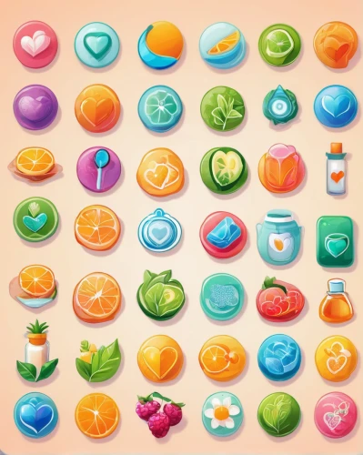 fruits icons,fruit icons,candies,marbles,gummies,candy pattern,heart candies,drink icons,stylized macaron,food icons,art soap,assortment,colored stones,pill icon,candy crush,soap shop,ice cream icons,gummi candy,party icons,gumdrops,Illustration,American Style,American Style 07