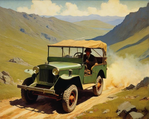 willys-overland jeepster,land rover series,willys jeep,jeep cj,austin 7,willys jeep truck,austin fx4,ford model a,ford model b,rolls royce 1926,austin 16 hp,bmw 327,land-rover,ford pilot,veteran car,wolseley 4/44,citroën traction avant,bmw 328,1930 ruxton model c,ford cargo,Art,Classical Oil Painting,Classical Oil Painting 44