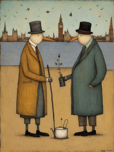 old couple,thames trader,fishermen,ice fishing,people fishing,casting (fishing),snifter,british tea,toasting,vendors,fishmonger,pensioners,aperitif,art dealer,regatta,spectator,drinking party,match play,fishing,kettles,Art,Artistic Painting,Artistic Painting 49