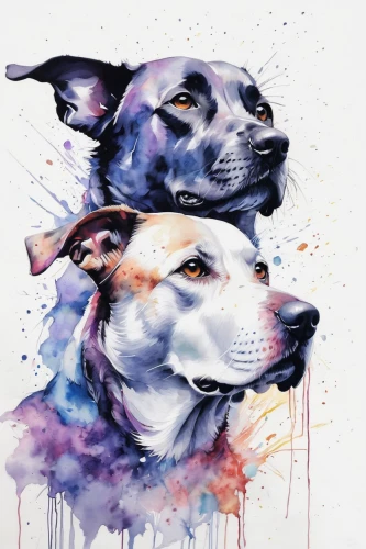 watercolor dog,color dogs,dog illustration,bull and terrier,two dogs,dog drawing,bull terrier,watercolor pencils,american staffordshire terrier,three dogs,bull terrier (miniature),canines,french bulldogs,staffordshire bull terrier,american pit bull terrier,pit mix,rescue dogs,canidae,street dogs,watercolor,Illustration,Paper based,Paper Based 20