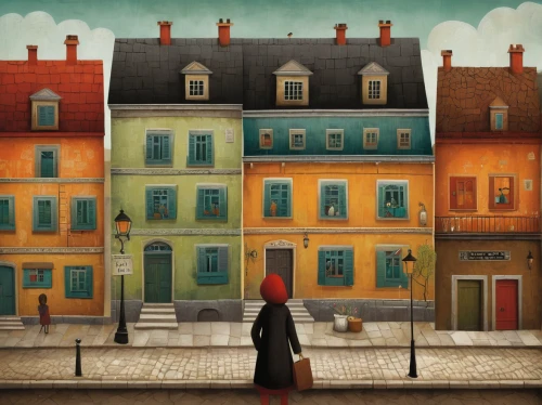 houses clipart,french digital background,street scene,townscape,townhouses,doll's house,houses silhouette,row of houses,paris clip art,hamelin,passepartout,blocks of houses,boulevard,row houses,city scape,man with umbrella,game illustration,houses,woman with ice-cream,town house,Art,Artistic Painting,Artistic Painting 29