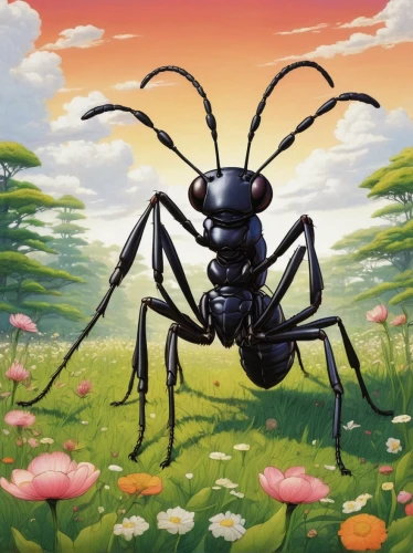 carpenter ant,black ant,ant,black beetle,blister beetles,cynthia (subgenus),field wasp,ant hill,insects,stag beetle,forest beetle,mantidae,ants,weevil,tiger beetle,the stag beetle,longhorn beetle,black fly,wasp,elephant beetle,Illustration,Japanese style,Japanese Style 11