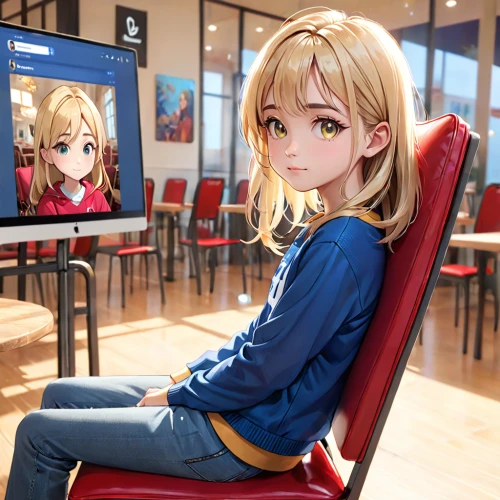 tsumugi kotobuki k-on,sitting on a chair,kotobukiya,darjeeling,anime 3d,girl sitting,realdoll,sitting,blonde sits and reads the newspaper,blonde on the chair,the girl at the station,child is sitting,3d figure,cafe,3d model,violet evergarden,coffee shop,belarus byn,female doll,girl studying,Anime,Anime,General